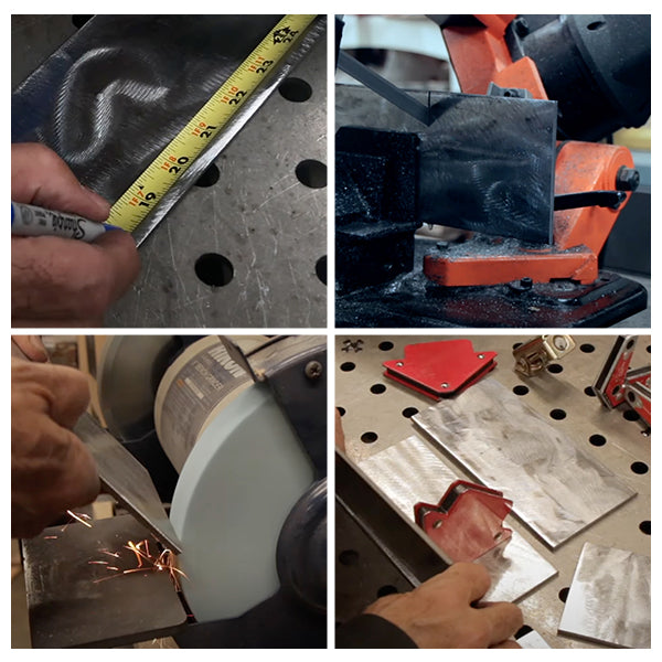 los principiantes en soldadura sueldan una caja de taller de metal simple