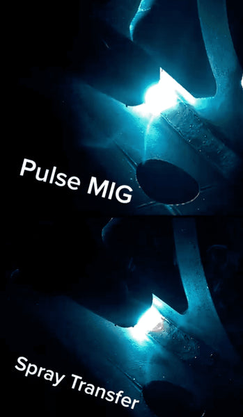 La diferencia entre soldadura MIG pulsada y transferencia por spray.