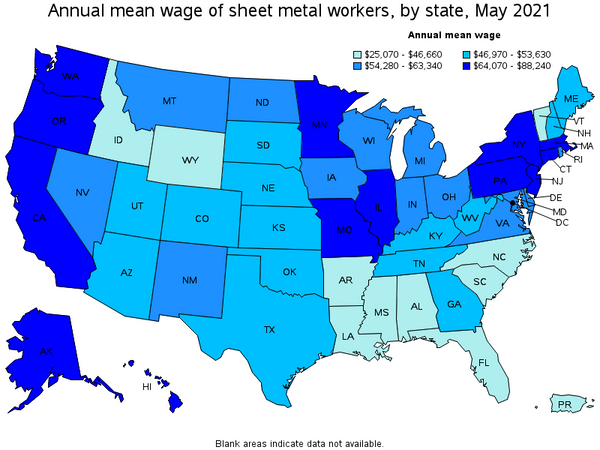 Salario medio anual de los trabajadores de chapa por entidad federativa mayo 2021